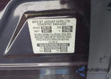 2011 Jaguar Xj Xjl z USA, uszkodzony, nr VIN SAJWA2GB2BLV12601